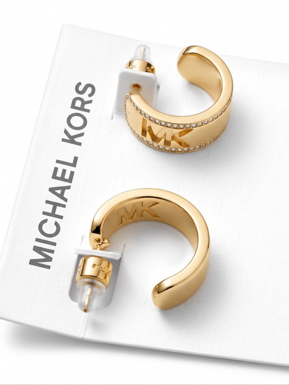 Michael Kors Pavé Logo Cuff Hoop Earrings